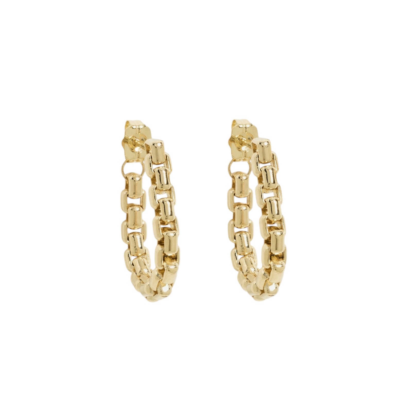 Zoe Chicco 14k Gold Large Box Chain Huggie Earrings — image 3 of 8